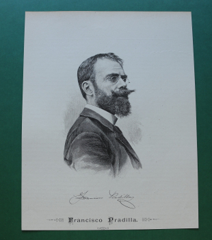Holzschnitt Francisco Pradilla 1890-1900 Francisco Pradilla Portrait